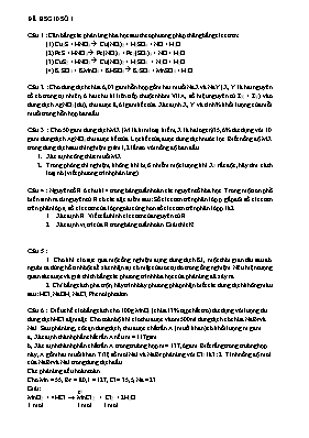 Ôn tập môn Hóa học lớp 10